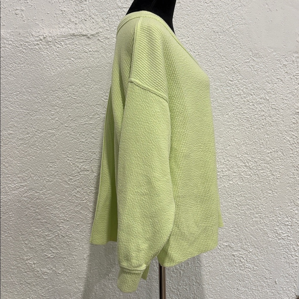 Aerie Wonder Textured V-Neck Sweatshirt Women’s Pullover Cozy Casual Sweater - Picture 8 of 9